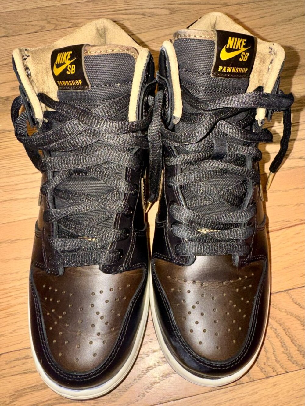 NWOB Nike SB Dunk High Pawnshop Skate Co "Old Soul" black gold size 7.5 - Picture 2 of 11
